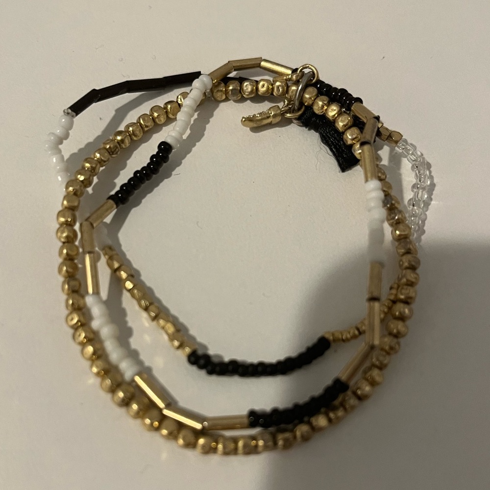 ❤️ Stretch trio - black/white/gold KEEP Collective bracelet